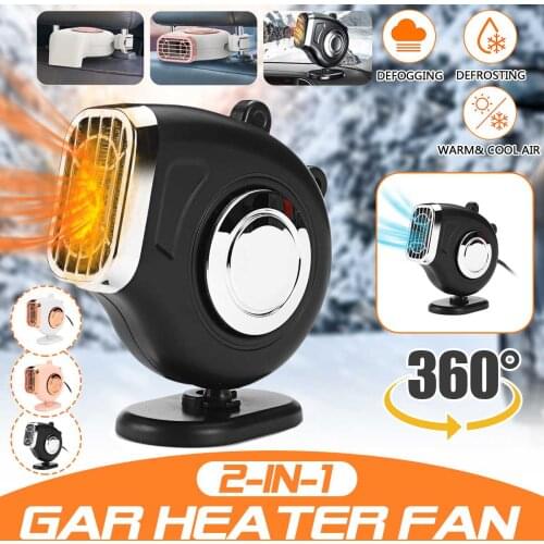 12V/24V 300W Car Heater 360° Rotation Heating Cooling Fan Demister with Aroma Function Car Glass Defroster for RV Trucks Boat