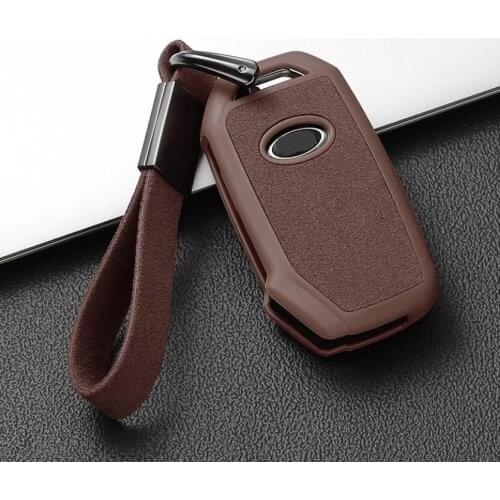Car Suede Leather Key Case Wallet Pocket Bag For KIA KX3 Optima Forte Cerateo K3S Sportage Ceed Smart Key Protective 2018 2019