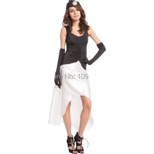 Free shipping 1920s charleston costume with headwear have S,M,L,XL,2XL in stock