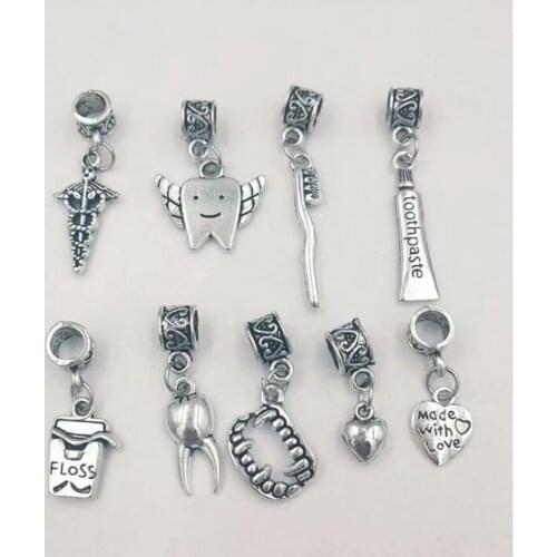 Fast delivery Teeth/toothpaste/toothbrush/toothpick box/vampire fangs/peach heart/tooth fairy Charm Pendant Jewelry Accessories