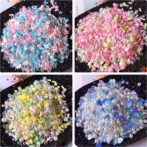Boxi Additives For Slime Kit Cute Polymer Clay Fruit Supplies Glitter Sprinkle DIY Slice Topping Filler For Fluffy Crunchy Slime