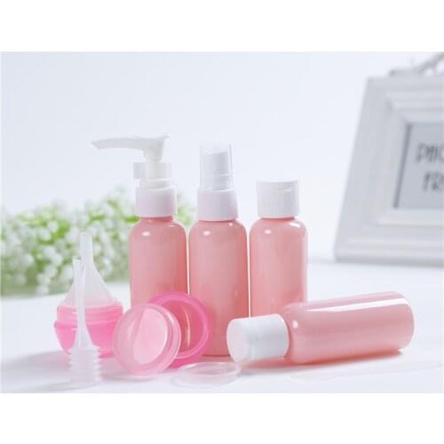 1 set Travel Bottles Set Mini Makeup Cosmetic Face Cream Pot Bottles Plastic Pressing Spray Bottle Travel Kit Set Accessories