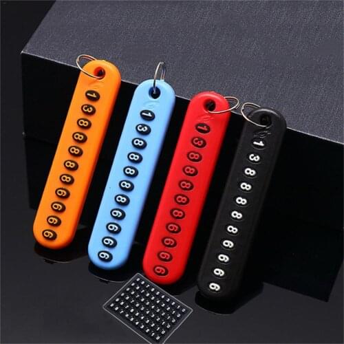 Anti-Lost Phone Number Plate Car Key Chain Pendant Jewelry Mobile Phone Number Card Hanging Plate Key Ring