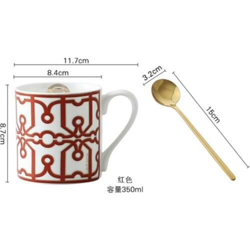 Luxury Noble Design Mosaic Coffee Mugs Nordic Ins Hot Gold Painting Ceramic Water Cups 350ml