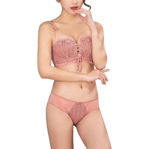 2 Pieces Lingerie Set Solid Color Underwear and Underpants for Women Orange/Green/Black/Cameo Brown