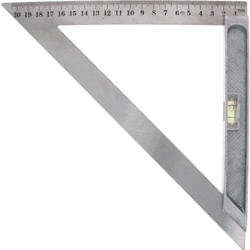 Utoolmart Silver Triangle Ruler 90 Degrees Metric 150/200mm Triangle And Horizontal Triangle Stainless Steel Measuring Tool 1pcs