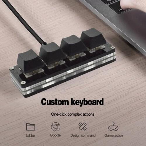 OSU Mini 4key Keyboard Photoshop Drawing Keyboard Support Red Switch Programming Macro Keypad Mechanical Keyboard With Software