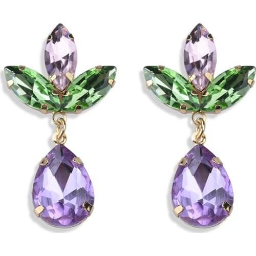 Cute Colorful Waterdrop Crystal Drop Earrings Bohemian Simple Statement Earring Fashion Girl Jewelry Accessories For Women