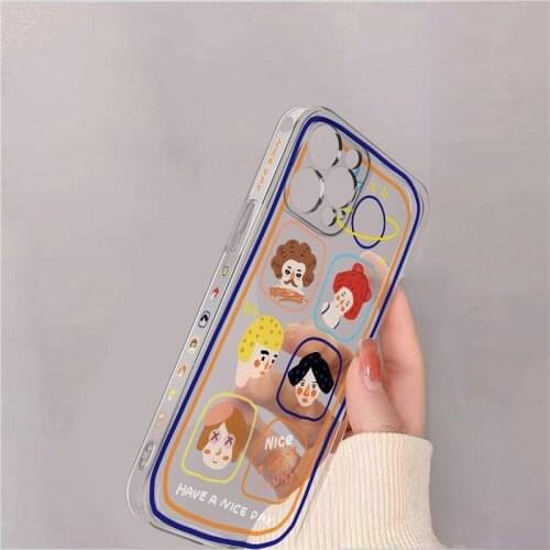 Cute phone case for iphone 12 pro max 11 12mini se2 6 6s 7 8 plus xr xs max x shockproof tpu cover silicone bumper for iphone