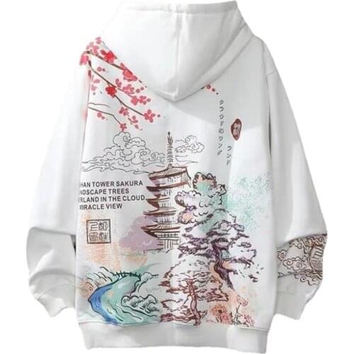 Chinese Style Men Hoodie Plus Velvet Harajuku Style Sweatshirt Loose Hoodie Trendy Brand Hip-Hop Student Hoodie Men