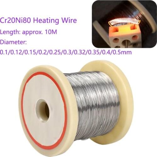 10M/Roll 0.1/0.2/0.3/0.4/0.5mm Diam Cr20Ni80 Heating Wire Nichrome Wire Cutting Foam Resistance Wires Home Industry Supplies