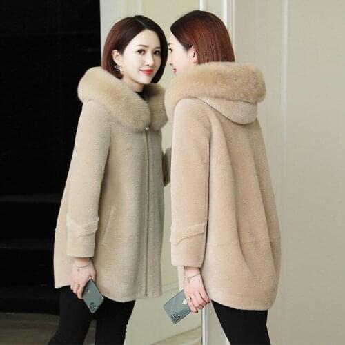 2021 New Women Winter Warm Real Fur Thick Coats Female Long Coat Turn Down Collar Ladies Warm Outerwear Casaco Feminino Q211