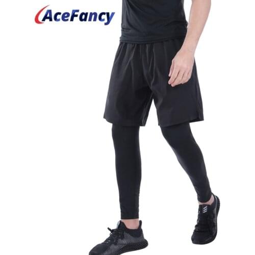 Acefancy New Gym Leggings Stretchy Sport Leggings Gym Shorts Men Sports Legging 71604 Elastic Running Pants Men Sportwear