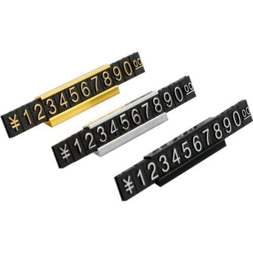 New 19 Groups Gold-tone Metal, Arabic Numerals Together Price Tags For Shop Market Changable