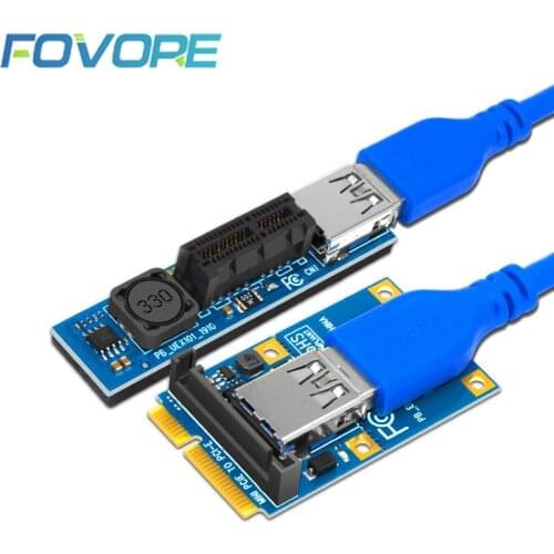 Mini PCIE to PCI-E X1 Expansion Card Riser Card PCI Express Extension Cable Connector 60CM USB3.0 Cable PCI-E Extender