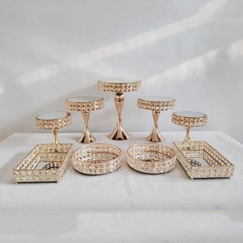 3pcs -11pcs /suit square crystal cupcake rack cupcakes birthday cake standing plate rack
