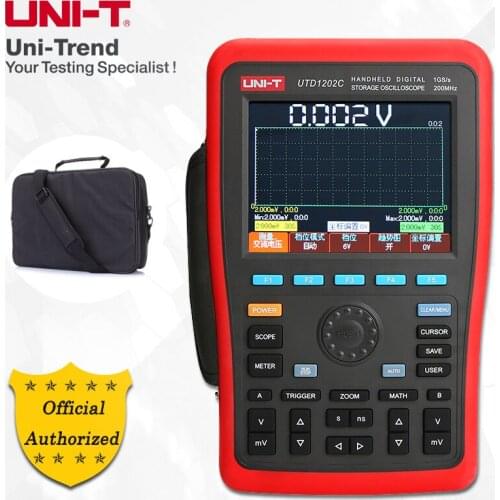 UNI-T UTD1202C Handheld Digital Storage Oscilloscope; 2Channels/200MHz Bandwidth/1GS/s Sampling Rate