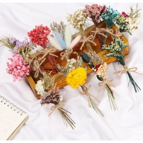 DIY Craft Wedding Decor Natural Material Home Decoration Gypsophila Plant Stems Natural Dried Bouquets Mini Real Flower