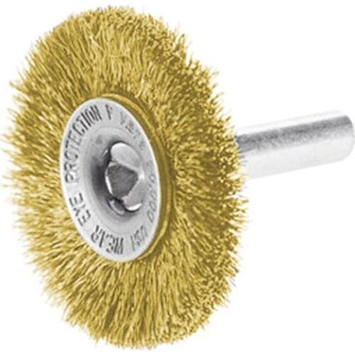 2 "Crimped Steel Wire Wheel Brush 1/4 Inch Shank for Metal Rust Removal Polishing Brush Cutting Brush for Drill Rotary Tool