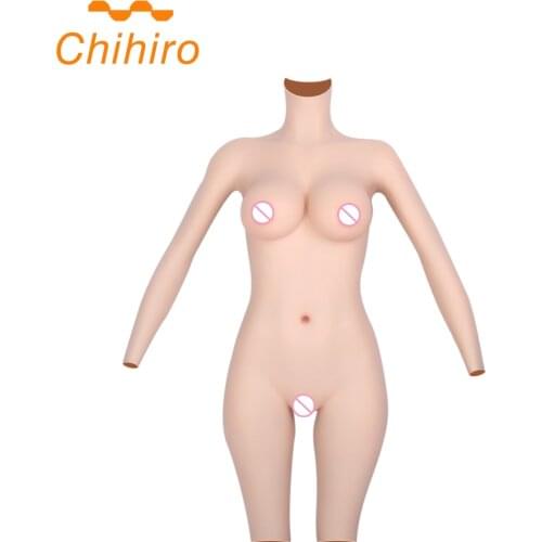 Silicone/Cotton Bodysuit With Arm Vagina Bodysuit Realistic Silicone Boobs Crossdress Hip Enhancer Shemale Transgender 4G