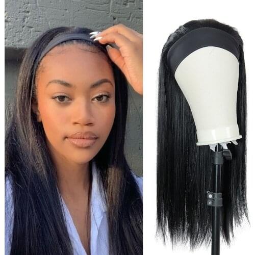 Synthetic Wavy Headband Wigs Body Wavy Wig Long Straight Hair Wigs Afro Curly Hair Wig Machine Made Wig For Black Women