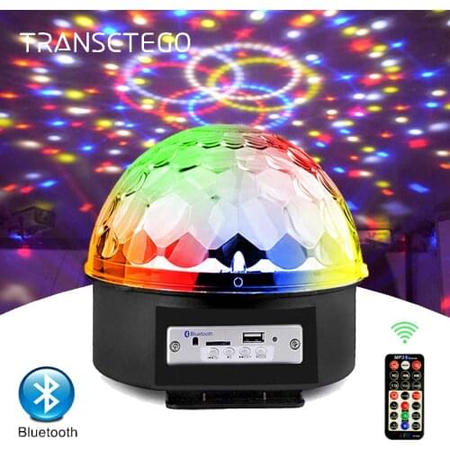 Bluetooth MP3 Led Disco Light Ball Party Lights 9 Colors Rotating LED Stage Lamp DJ Magic Ball Projector Laser Music Player Lamp