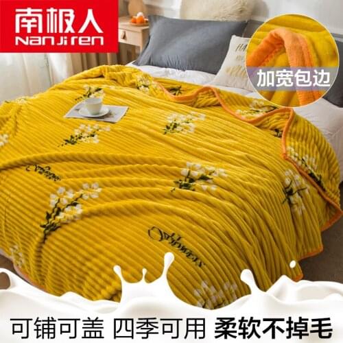 Thickened Blanket Duvet Coral Fleece Blanket Double-Sided Flannel Winter Warm Small Nap Blanket Sheets