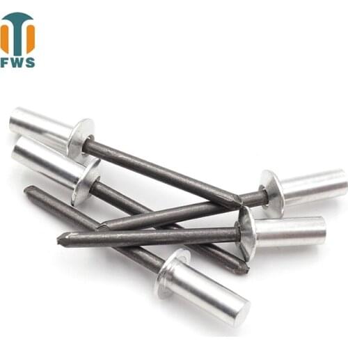 50 PCS M3.2 6-18mm DIN EN ISO 15973 GB /T 12615.1 Aluminum Steel Closed End Blind Rivets With Break Pull Mandrel Protruding Head