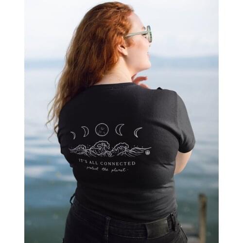 Its All Connected Protect The Planet T-shirt Women Graphic Organic Eco Tees Tops Aesthetic Tumblr Witch Tshirt Drop Shipping