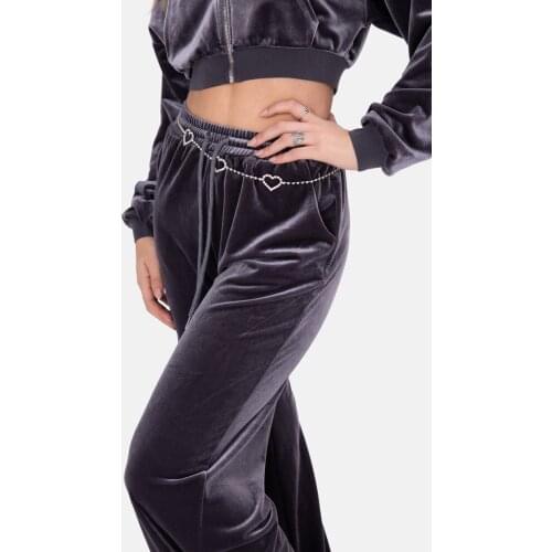Womens Casual Breathable Pants Golden Velvet Trumpet Loose Sweatpants Solid Soft Loose Soft Lace Up Trousers
