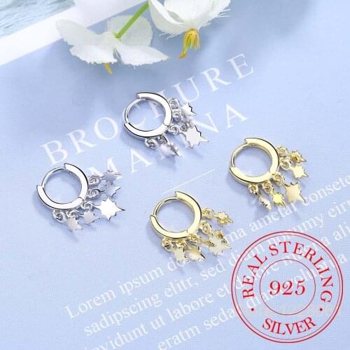 2019 New Fine Jewelry Cubic Zirconia Lightning Pendant Hoop Earrings 100% 925 Sterling Silver Earrings for Women Gifts