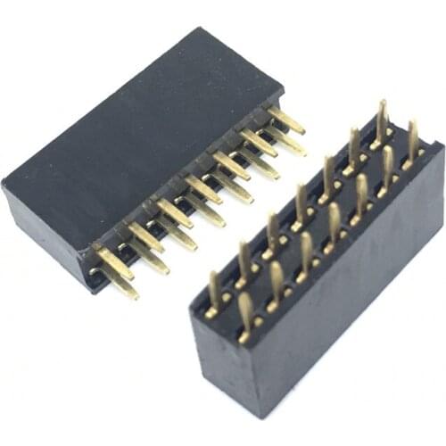 10PCS 2X7 Pin 14P 2.54mm Double Row Female Straight Header Pitch Socket Strip