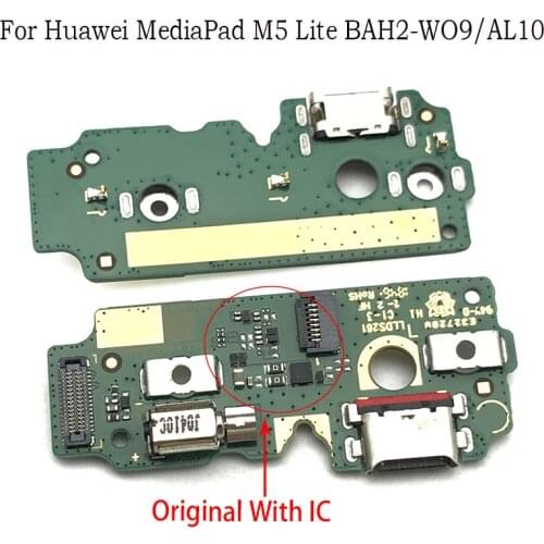 10Pcs/Lot,USB Charge Port Jack Dock Connector Charging Board Flex Cable For Huawei Mediapad M5 lite BAH2-W09/AL10
