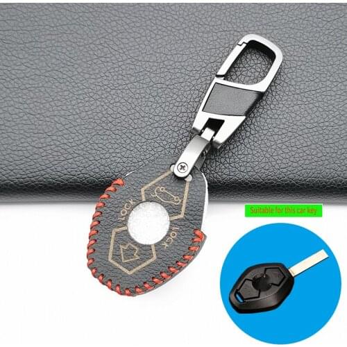 100% Leather Car Leather Key Cover For BMW M3 E38 E39 E46 E53 E60 / 61 E63 / 64 e83 E85 / 86 Protective Keys Case Bag Chain Fob