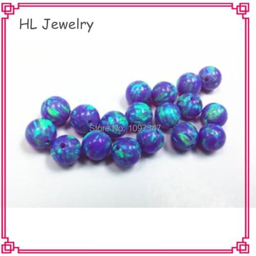 100PCS/Lot 3/4/5/67MM OP52 Sleepy Lavender Color Man Made Opal Bead Cabochon Round Loose Synthetic Opal Beads