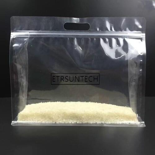 100pcs Eight side seal bag food candy gift packing bags with handle large plastic pouch package