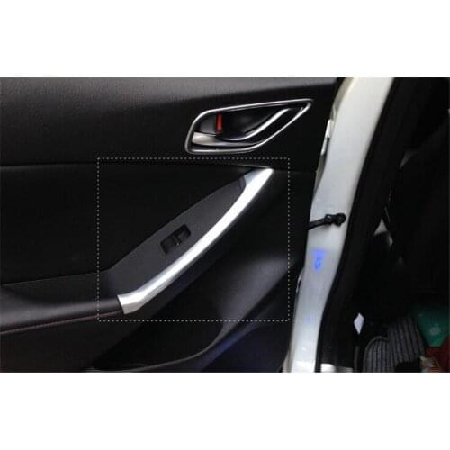 2x Car Interior Rear Door Armrest Handle Strip Covers Trim decoration Stickers For Mazda CX-5 CX5 2012-2015 accessories