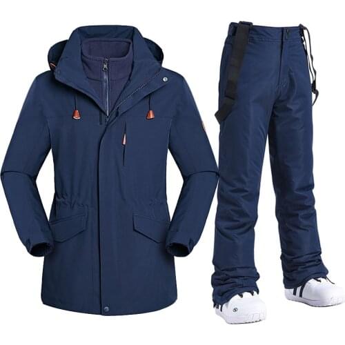 2021 Ski Suit Men Winter Outdoor Waterproof Thicken Warm Snow Clothes Male Ski Jacket Pants Skiing And Snowboarding Suits Brands