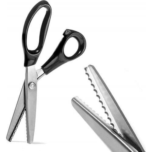 23.5cm Pinking Shears Handled Professional Edge Stainless Zag Scissors Zig Steel Craft Decorative Sewing Tool Dressmaking Fabric