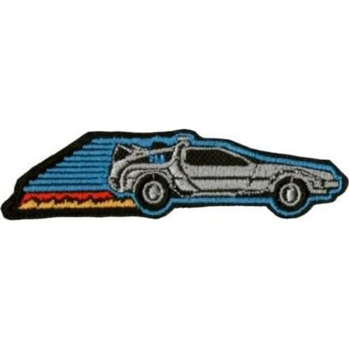 3.75'' Back to the Future Embroidered iron on and sew on Patch The Time Machine Delorean Running to Travel