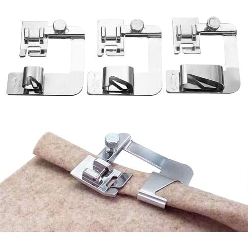 4 Sizes Domestic Sewing Machine Foot Presser Rolled Hem Feet for Household Sewing Machine Parts Tool