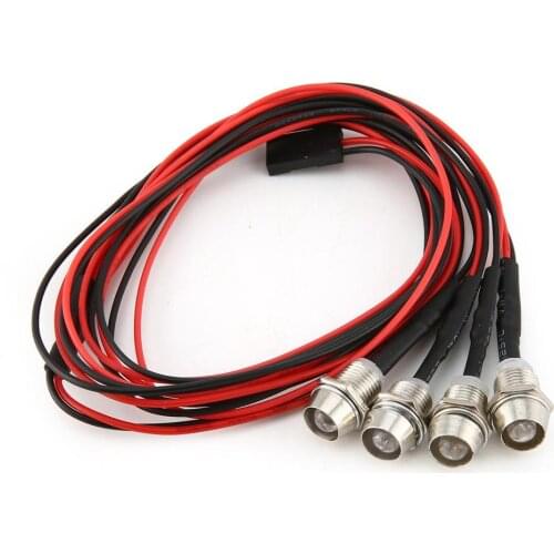 4Pcs RC Model Drift Car 3mm/5mm Green/Blue/Red/White Headlamps Headlights Led Light For Traxxas Tamiya Axial Scx10 D90 Rc Car