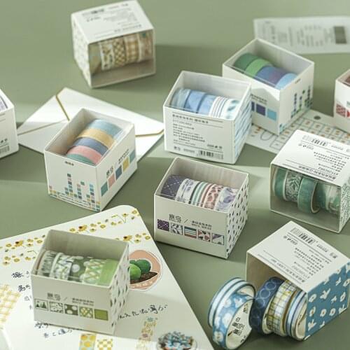5 Pcs Basic Solid Color Masking Washi Tape Set Decoration DIY Diary Planner Journal Craft Scrapbooking Label Stickers Aesthetic