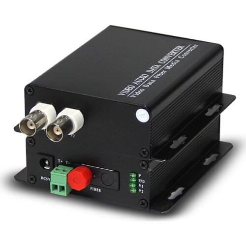 AHD/TVI/CVI 2 channel + 1 data RS-485 video to fiber converter up to 1.3MPX