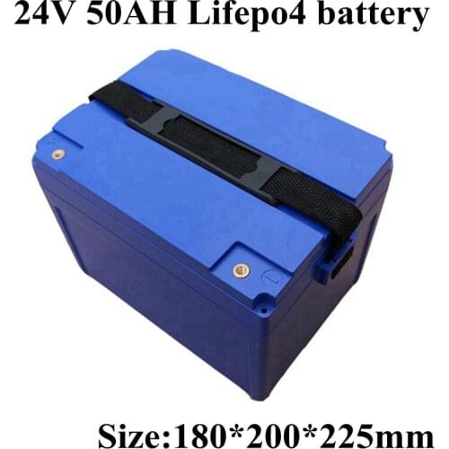 Lifepo4 24V 50Ah Battery Pack with BMS for Motorcycle Solar System Ebike Power Wheelchair Electric Scooters+29.2V 5A Charger