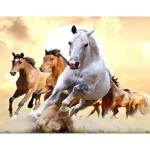 Diamond mosaic full square diamond embroidery horse art icons 5d diy diamond painting 100% round drill 2020 Best gift