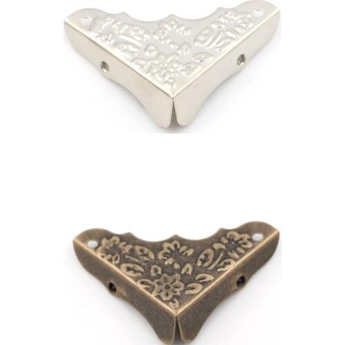 4 Pieces Antique Jewelry Corner Protector Wooden Box Frame Feet Leg Decorative Protectors For Furniture Accessories