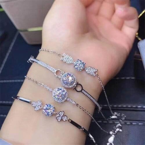 Passed Diamond Test Excellent MoissanitePlatinum 18K Bracelet Super White D Color Clarity VVS Bracelet Women Luxury Jewelry