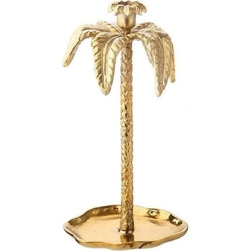 Zücev 33x17cm Polyester Medium Palm Candelabra Gold PALM50