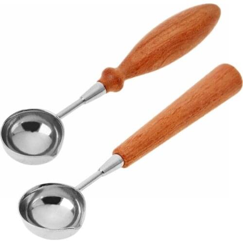 Wood Handle Sealing Wax Spoon Retro Vintage Envelope Sealing Stamp Seal Wax Melting Spoon Anti Hot Wax Spoon